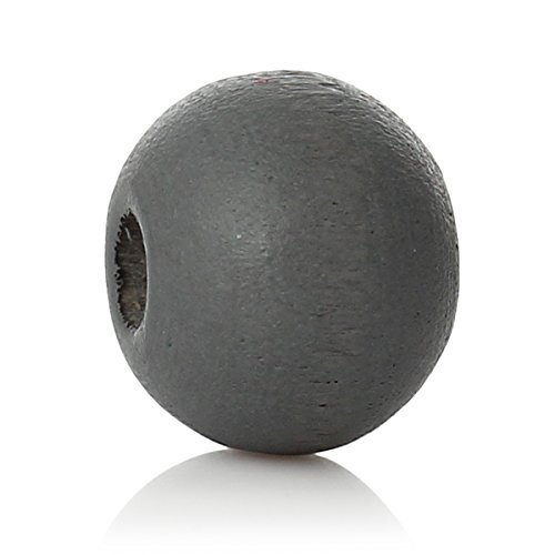 Product Cover 1000 Painted Gray Wood Beads 8mm or 3/8 Inch Grey Wood Beads with 2mm Hole