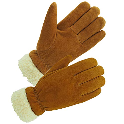 Product Cover SKYDEER Men's Pro Thick Deerskin Suede Leather Winter Gloves with Warm Pile Lining Gifts for Cold Weather Work and Sports (SD8675T/M)