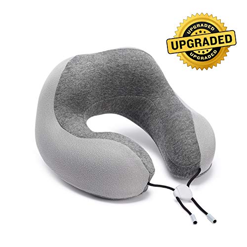 Product Cover Phixnozar Memory Foam Travel Pillow -Neck Pillow, Ideal for Airplane Travel - Comfortable and Lightweight - Improved Support Design - Machine Washable Cover - Must-Have Travel Accessories