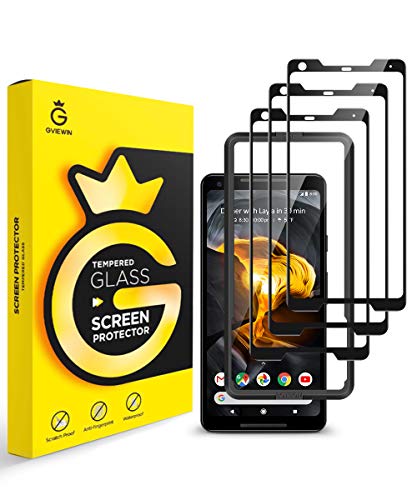 Product Cover GVIEWIN Designed for Google Pixel 2 XL Screen Protector [3 Pack], Tempered Glass Full Coverage Screen Protection Film with Ultra HD Clarity Case Friendly Bubble Free Clear Screen Film for Pixel 2 XL