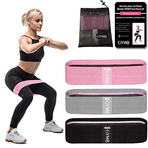 Product Cover Booty Bands 3 Resistance Bands for Legs and Butt Exercise Bands Fitness Bands, Resistance Loops Hip Thigh Glute Bands Non Slip Fabric, Elastic Strength Squat Band, Workout Beginner to Professional