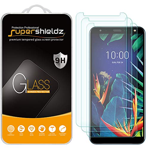 Product Cover (3 Pack) Supershieldz for LG K40 Tempered Glass Screen Protector, Anti Scratch, Bubble Free
