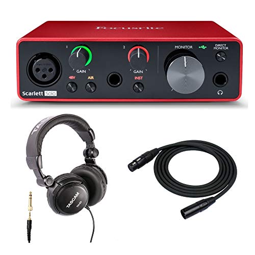 Product Cover Focusrite Scarlett Solo 3rd Gen USB Audio Interface Bundle with Headphones and XLR Cable