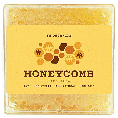 Product Cover SB Organics Honeycomb - 1LB California Sage Raw Unfiltered Kosher Honey Comb in Gift-Ready Clear Box