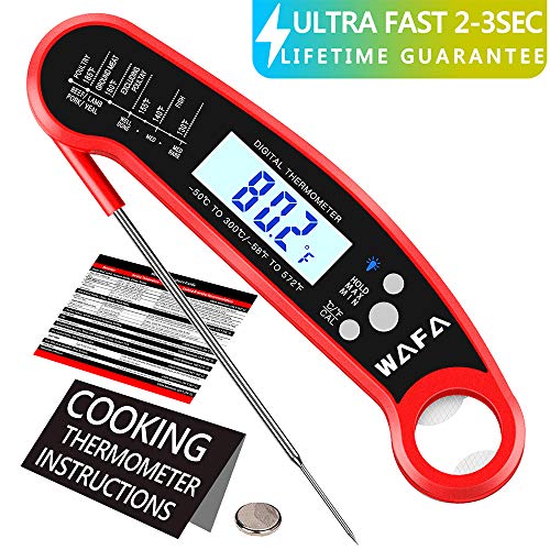 Product Cover WAFA Instant Read Meat Thermometer, Waterproof Ultra Fast Cooking Thermometer with Bottle Opener Backlight and Calibration, Digital Food Thermometer for Kitchen, Outdoor Cooking, BBQ and Grill