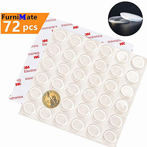 Product Cover Clear Bumpers Pads Large 72PCS 20.6mm Adhesive Round Rubber Bumper Pads for Glass Table Top Cutting Board Cabinet Drawer Picture Frame Laptop Sound Dampening
