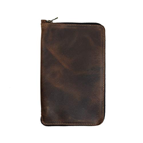 Product Cover Hide & Drink, Leather Zippered Journal Cover for Moleskine Notebook, Large (5 x 8.25 in.), Notebook NOT Included, Cahier Case, Handmade Includes 101 Year Warranty :: Bourbon Brown