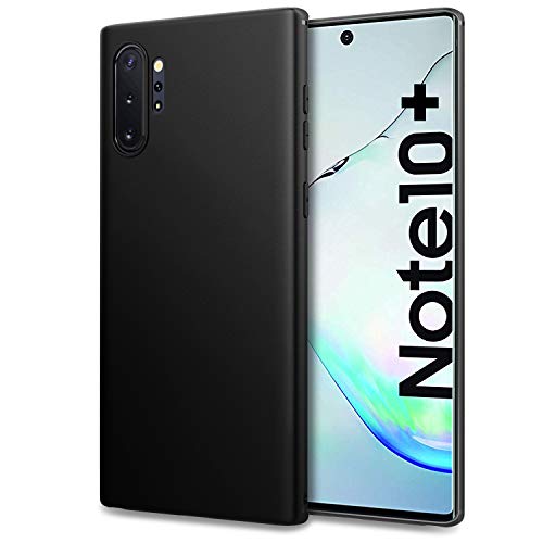 Product Cover DiMiK for Samsung Galaxy Note 10 Plus Case, [Support Wireless Charging] Ultra Slim Ultra Thin Fit Soft Silicone Matte Finish Flexible TPU Phone Case for Samsung Galaxy Note 10+/Plus (6.8inch) - Black