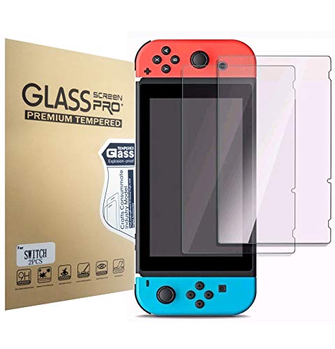 Product Cover [2 Pack] Nintendo Switch Screen Protector Tempered Glass, POKANIC Transparent HD Clear Anti-Scratch Screen Protector, Bubble Free, Dock-able, Easy Installation, Film, Compatible with Nintendo Switch