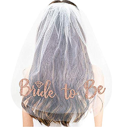 Product Cover Rose Gold Print Bride To Be Veil Bachelorette Party Supplies Bridal Shower Decoration Accessories Gift Engagement Decoration