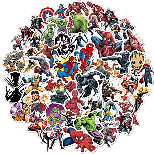 Product Cover Superhero Avengers Stickers for Teens,Marvel Legends Stickers with Party Favors for Kids,Graffiti Waterproof Decals for Hydro flasks Water Bottles Bikes Luggage Skateboard Bumper(104pcs Random)HCNOCNB