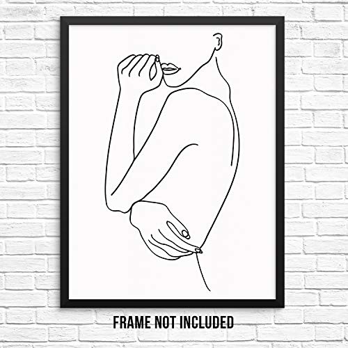Product Cover Abstract Woman's Body Shape Wall Decor Art Print Poster - Female One Line Silhouette -11