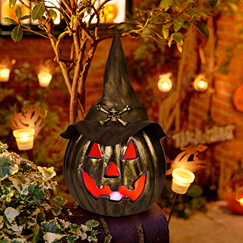 Product Cover Halloween Pumpkin Lantern 14.96 Inches with LED Light for Halloween Decorations, Backyard, Lawn or Garden Decorations,Halloween Party Favors