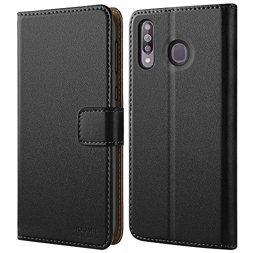 Product Cover HOOMIL Case Compatible with Samsung Galaxy M30, Premium Leather Flip Wallet Phone Case for Samsung Galaxy M30 Cover (Black)