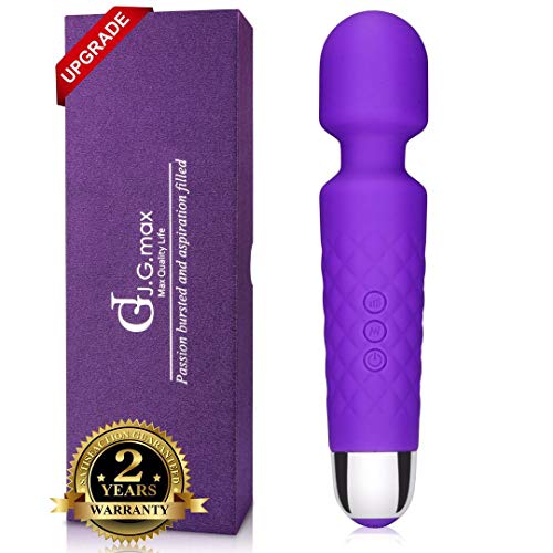 Product Cover Upgrade Powerful Personal Wand Massager-Rechargeable Handheld Cordless Waterproof Therapeutic Massager with 8 Speeds 20 Patterns,Suitable for Massage on Back Legs Hand Pains(Purple)