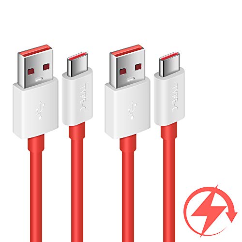 Product Cover COOYA Dash Charge Cable Replacement for OnePlus 7 Charging Cable, Warp Charge Cable for OnePlus 7 Pro/ 7T, 6FT 2Pack Type C Cable Dash Charging for OnePlus 6T/ 6, OnePlus 5T/ 5, OnePlus 3T/ 3, Red