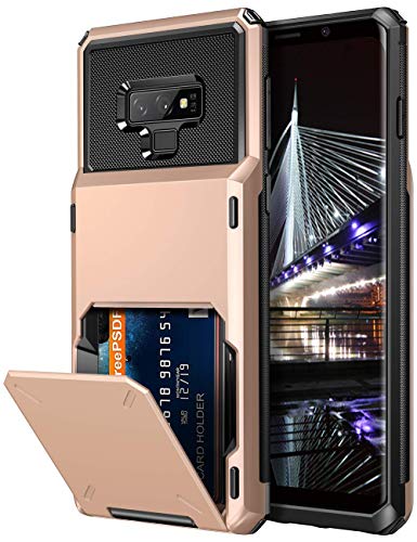 Product Cover Vofolen Case for Galaxy Note 9 Case Wallet 4-Slot Pocket Credit Card ID Holder Scratch Resistant Dual Layer Protective Bumper Rugged Rubber Armor Hard Shell Cover for Samsung Galaxy Note 9 Rose Gold