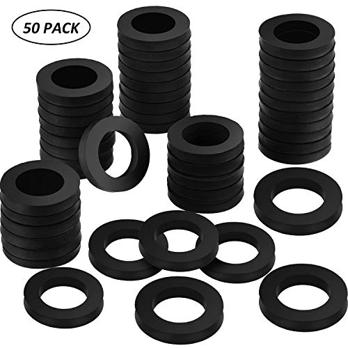Product Cover Beer Gaskets，50 Pieces Keg Tap Line Washer Black Rubber Coupling Gasket for Beer Seal（1/8 inch Thickness ）