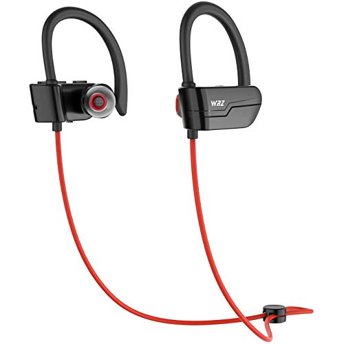 Product Cover MinZen Bluetooth Headphones Wireless Earphones Sport IPX7 Sport Waterproof Sweatproof Bass Earbuds Cordless Headsets with Microphone 8-9 Hours Playtime for Workout Gym Running (Red)