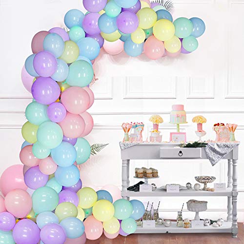 Product Cover Pastel-Balloons-Garland-Arch-Kit-110 Pcs Assorted Macaron Candy Pastel Party Latex Balloons for Wedding Party Baby Shower Christmas Party Supplies
