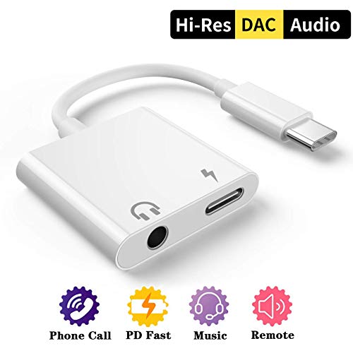 Product Cover Dafanbe USB C Headphone Adapter Type C to 3.5mm Audio Adapter Headphone Jack Aux Audio Cable Compatible with Galaxy Note10 +/Samsung s9/Google Pixel 2/ 2XL/3/3XL, Huawei Mate10 Pro/P20, and More