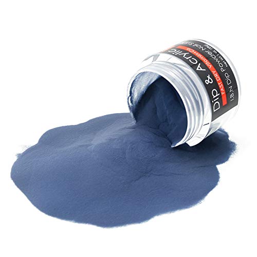 Product Cover 2 In 1 Nail Dip Powder & Acrylic Powder Dark Blue 1 Ounce I.B.N Dipping Powder (Added Vitamin and Calcium) Non-Toxic & Odor-Free, No Need Nail Lamp Dryer (55)