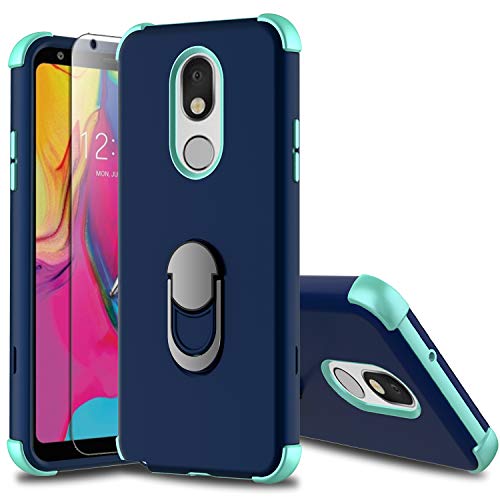 Product Cover Leptech LG Stylo 5 Case with Soft TPU Screen Protector, LG Stylo 5 Plus Case, Ring Holder Kickstand Series Compatible with LG Stylo 5/LG Stylo 5V Case (Navy)