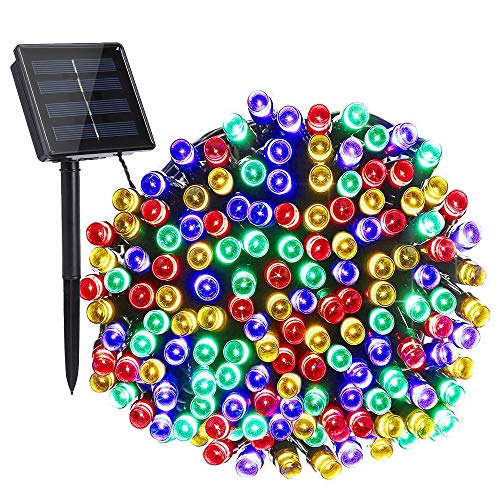 Product Cover DooVee Solar Christmas Lights, 72ft 200 LED with 8 Modes Solar String Lights, Waterproof Solar Outdoor String Lights for Christmas, Patio, Garden, Party, Xmas Tree Decorations (Multicolor)