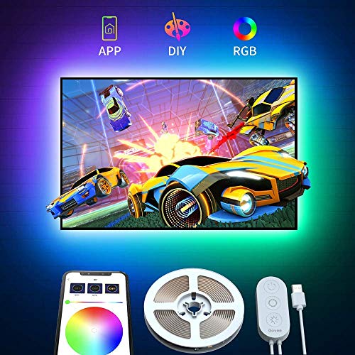 Product Cover TV LED Backlight, Govee USB LED Strip Lights for 40-60 inch TV PC Laptop 6.56Ft RGB LED TV Light Strip Kit Upgraded App Control with 16 Million DIY Colors, Cool/Warm White and Scenes Mode, Dimmable