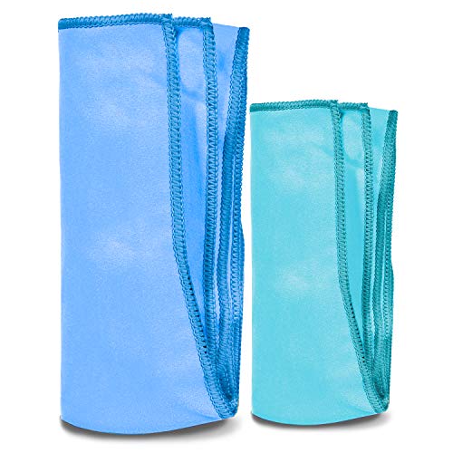 Product Cover Movitip Microfiber Travel Towel and Sports Towel for Hair Drying Beach Towel Sports Travel Towel 2 Sizes Towels Each Set, Fast Drying, Super Ultra Absorbent, Suitable for Camping Yoga Towels