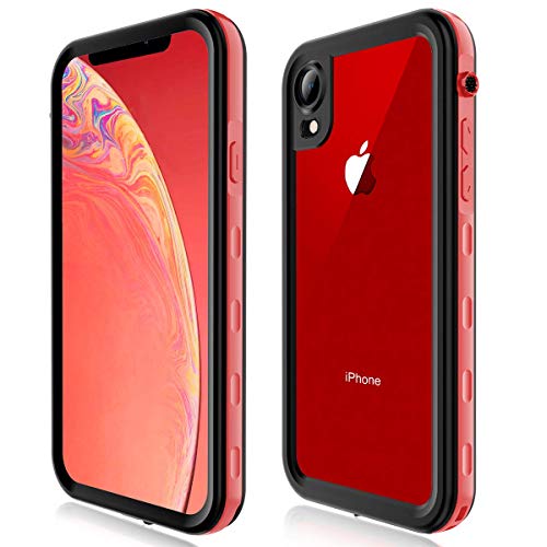 Product Cover Case for iPhone XR, Full-Body Protective Slim Cases with Built-in Screen Protector Waterproof Shockproof Snowproof Clear Cover Case for iPhone XR (6.1 Inch) (Red)