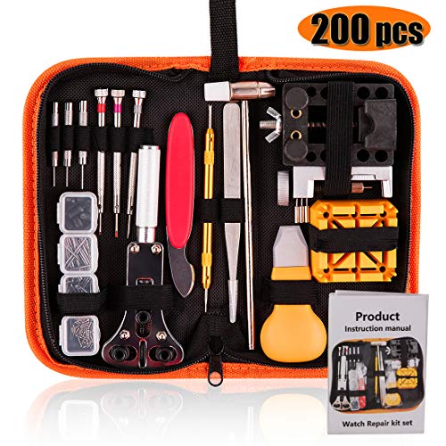 Product Cover ZEXETT Watch Repair Tool Kit, 200 PCS Professional Spring Bar Tool Set with User Manual, Case Opener Spring Bar Watch Band Link Tool Set with Carry Case