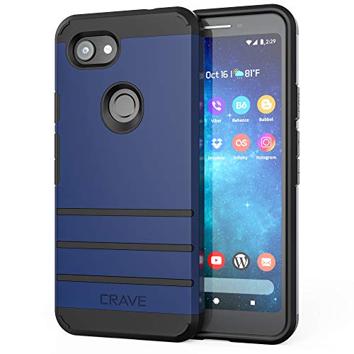 Product Cover Pixel 3a Case, Crave Strong Guard Heavy-Duty Protection Series Case for Google Pixel 3a - Navy