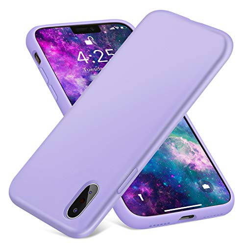 Product Cover AOWIN Silicone Case for iPhone X iPhone Xs Case, Thicken Liquid Silicone Shockproof Protective Case Cover for Apple X/Xs 5.8 Inches (Purple)