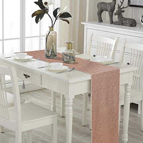 Product Cover Eternal Moment Sparking Sequin Table Runner 12 x 72 Inch Decorations for Wedding, Birthday, Party-Rose Gold