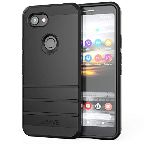 Product Cover Pixel 3a Case, Crave Strong Guard Heavy-Duty Protection Series Case for Google Pixel 3a - Black