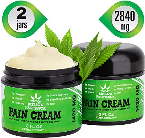 Product Cover (2-Pack | 4oz) Organic Hemp Cream for Pain Relief | Emu Oil Turmeric MSM Arnica Montana Hemp Extract Natural Salve | Relieves Inflammation Joint Back Neck Knee Arthritis | mg Lotion