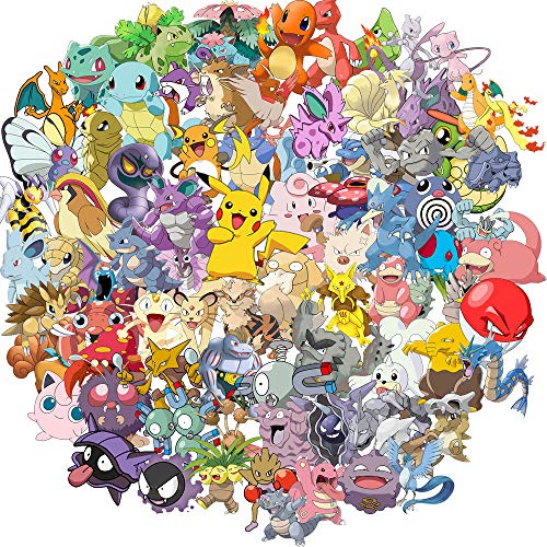 Product Cover Pokemon Stickers Best Gift for Kids Children Teens Cartoon Stickers Pack for Home Decor Diary Hydro Flasks Water Bottle