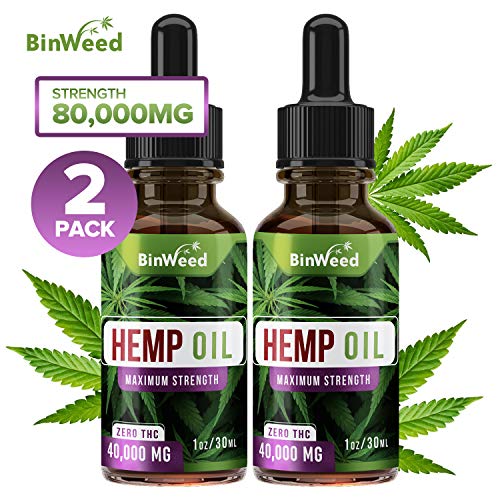 Product Cover (2 Pack) Hemp Oil Extract 80,000MG for Pain & Stress Relief, Grown & Made in USA, Relieves Insomnia, Anxiety, Omega 3, 6, 9 for Better Skin, Nails & Hair