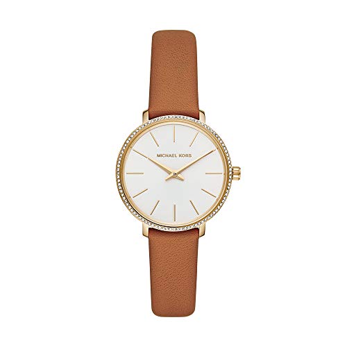 Product Cover Michael Kors Women's Stainless Steel Quartz Watch with Leather Calfskin Strap