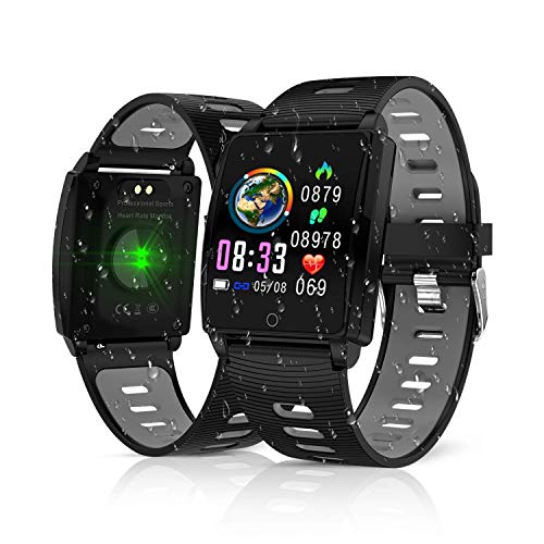 Product Cover CEGAR 2019 Version Fitness Tracker, Smart Watch with Heart Rate Blood Pressure Sleep Monitor,Waterproof Pedometer Large Color Screenwith Pedometer Calorie Counter Smart Watch for Women Men (Black)