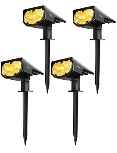 Product Cover LITOM 12 LED Solar Landscape Spotlights, IP67 Waterproof Solar Powered Wall Lights 2-in-1 Wireless Outdoor Solar Landscaping Lights for Yard Garden Driveway Porch Walkway Pool Patio 4 Pack Warm White