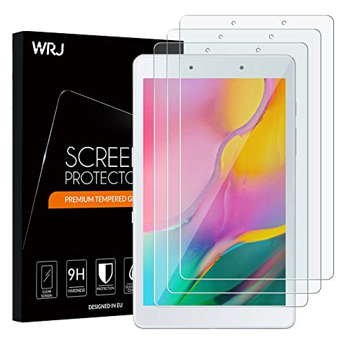 Product Cover [3-Pack] WRJ Screen Protector for Samsung Galaxy Tab A 8.0 (2019) [Only for SM-T290 (Wi-Fi)],HD Anti-Scratch Anti-Fingerprint 9H Hardness Tempered Glass with Lifetime Replacement Warranty