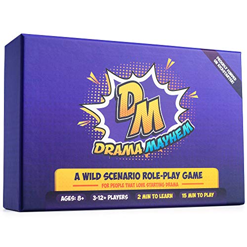 Product Cover Drama Mayhem Family Party Game Night - Funny Charades Cards for Adults Kids Families Groups