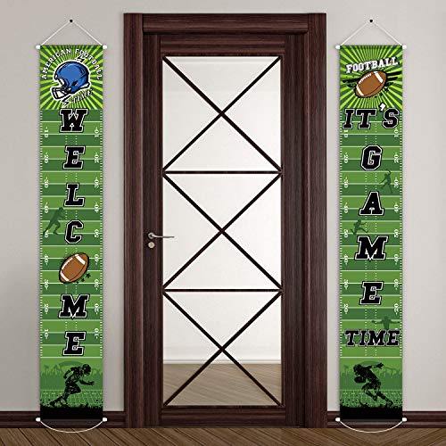 Product Cover Football Party Banner Welcome Porch Sign for Football Theme Festival Birthday Baby Shower Decoration