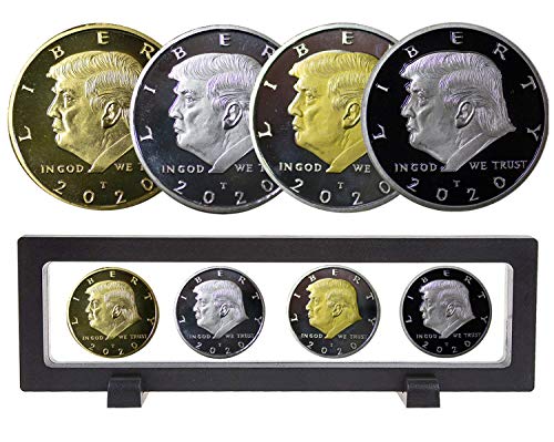 Product Cover 2020 Donald Trump Gold Coin Set with Display Case, Gold & Silver Plated Collectible Coin of 45th President of The United States