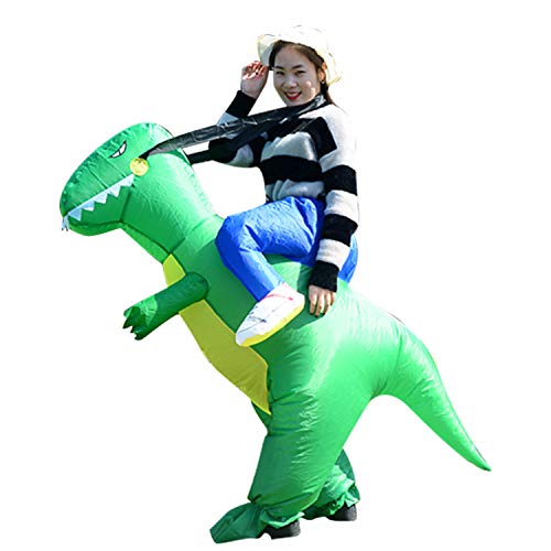 Product Cover YIHONG Halloween Inflatable Dinosaur T-REX Costume - Blow Up Costumes for Adults Green