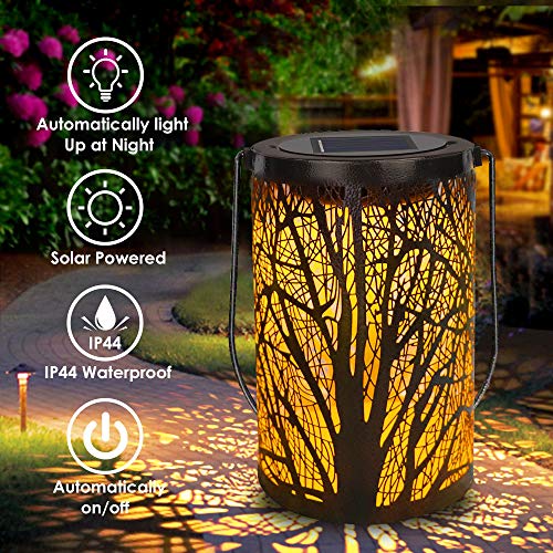 Product Cover Solar Lantern Outdoor Lights for Decorative Atmosphere Hanging Garden Lantern Cylindrical Table Lamp Night Light Warm Lighting for Courtyard, Party, Walkway,Terrace, Garden, Lawn (1 Pack)