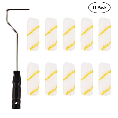 Product Cover PILOT FISH 11Pcs Wall Paint Roller Brush with Roller Covers Kit, 4'' Professional Wall Painting Roller Brush Tools Roller Paint Brush for Home Repair and Professional Painting Walls