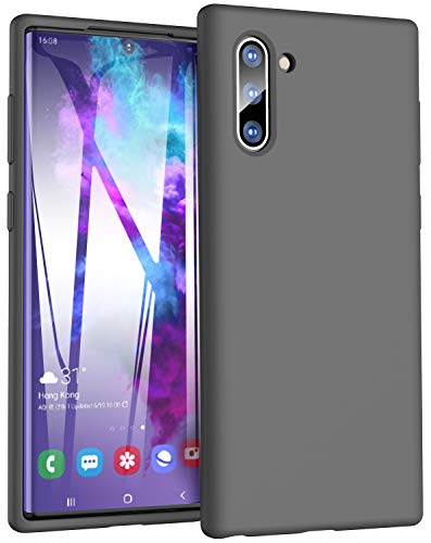 Product Cover TOZO for Samsung Galaxy Note 10 Case(2019) Liquid Silicone Gel Rubber Shockproof Shell Ultra-Thin [Slim Fit] Soft 4 Side Full Protection Cover - [Black]